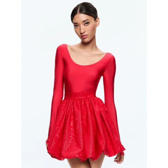 Alice + Olivia Chara Bubble-Hem Minidress Size US8 $495 - Picture 3 of 13